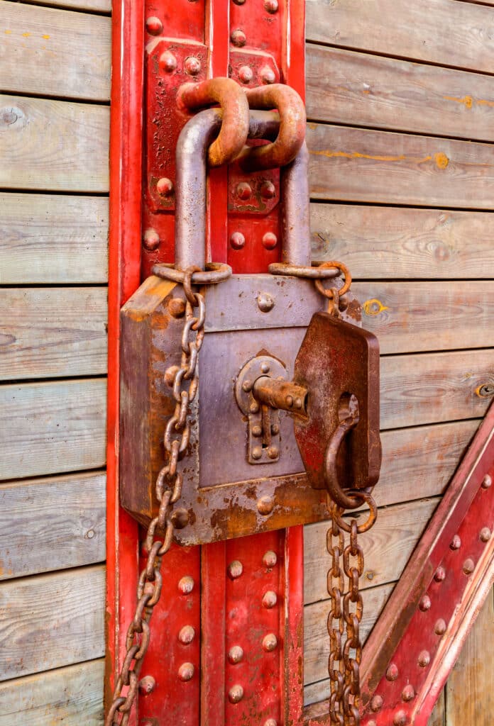 Strong lock, symbolizing encryption