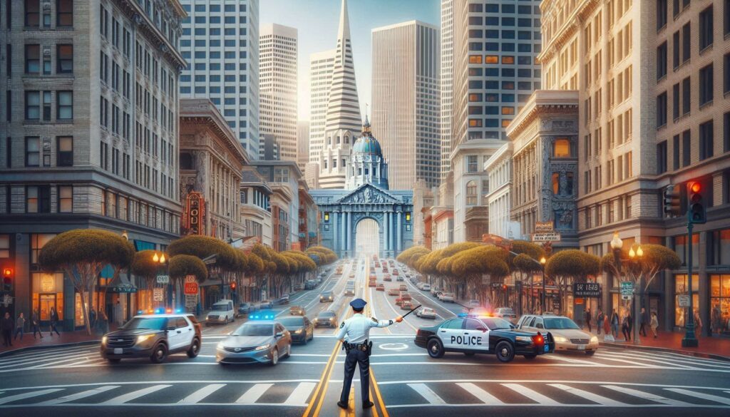 Busy San Francisco City with Well Maintain Traffic Flow
