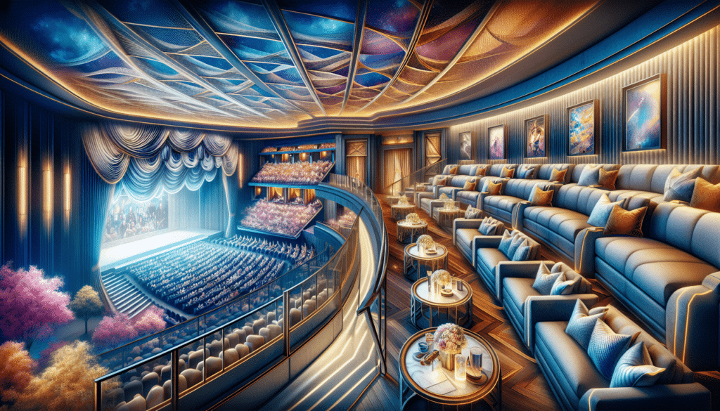 An artistic representation of premium seating options available at a venue.