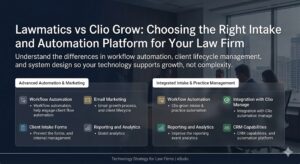 Lawmatics vs Clio Grow comparison for law firm intake and automation